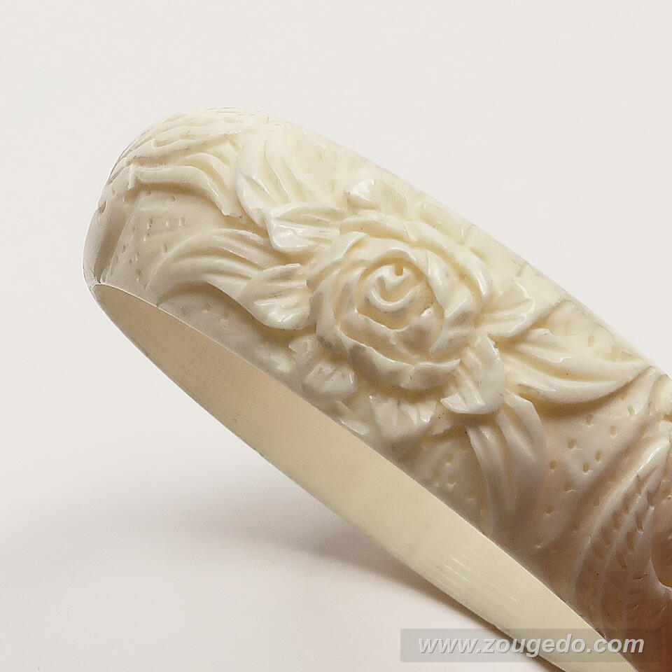 【本象牙】ブレスレット・鳳凰とバラ