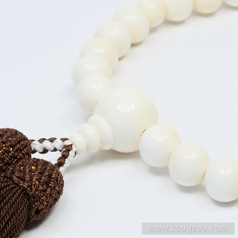 【本象牙】略式片手・27玉・男物・正絹頭付き房