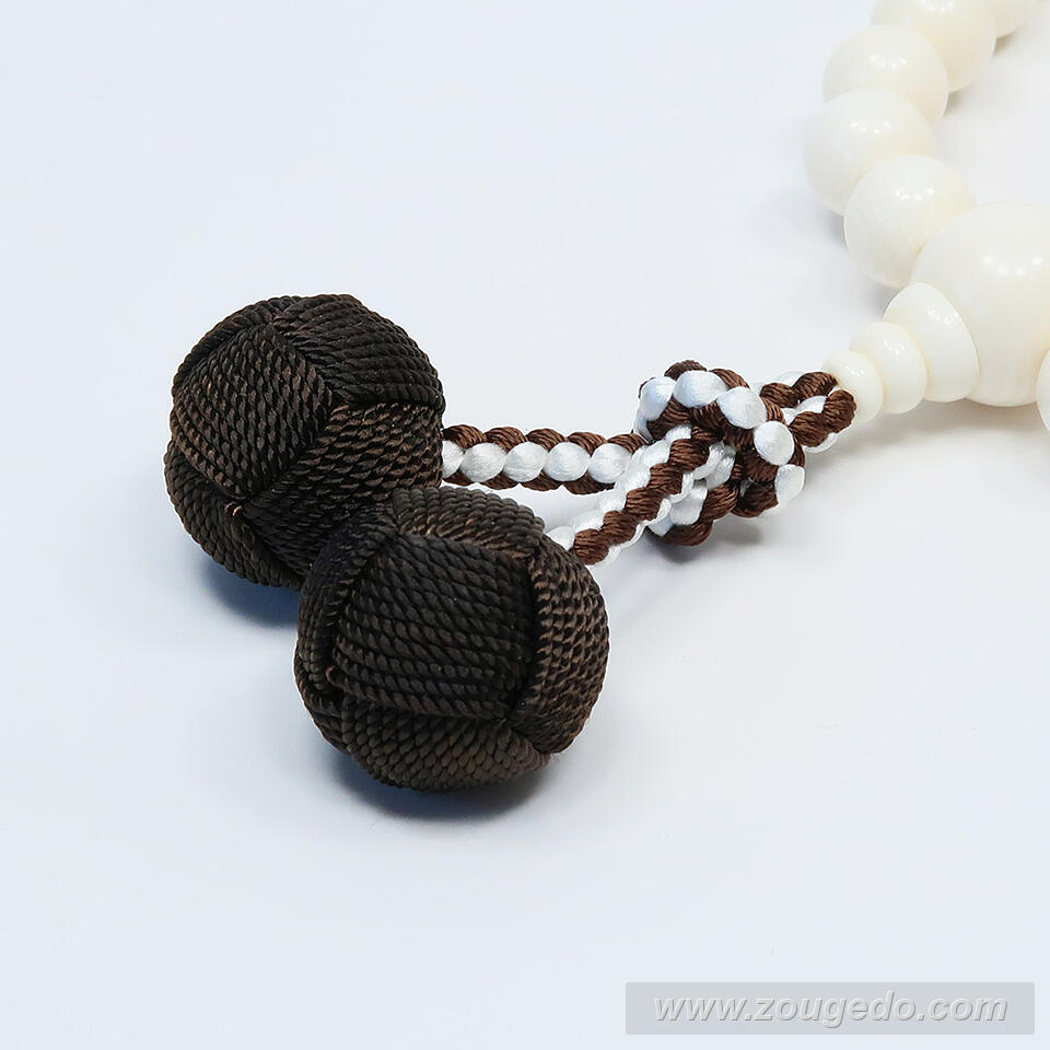 【本象牙】略式片手・27玉・男物・かがり梵天房