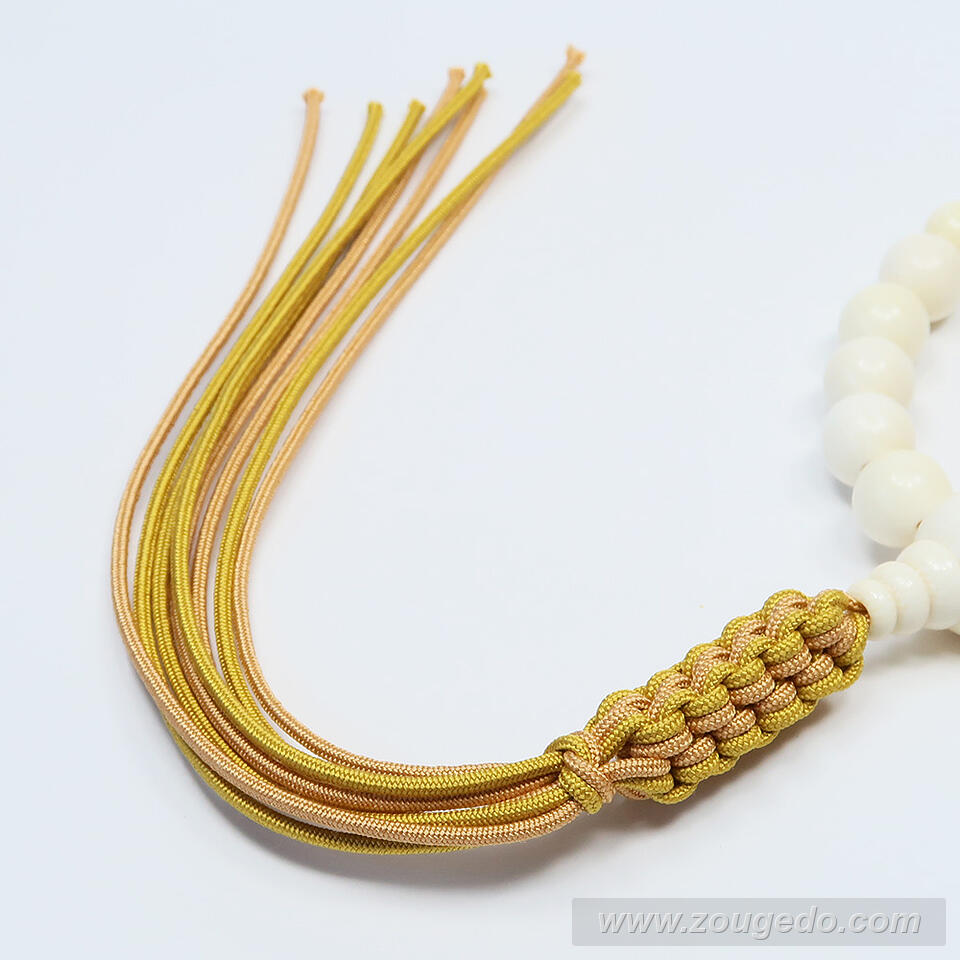 【本象牙】略式片手・25玉・丸玉・男物・正絹八本組紐房