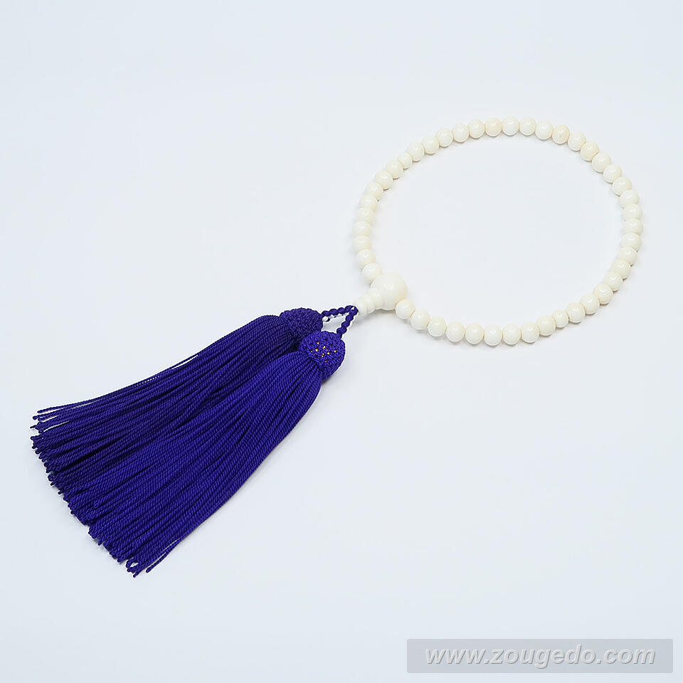 【本象牙】略式片手・43玉・女物・正絹頭付き房