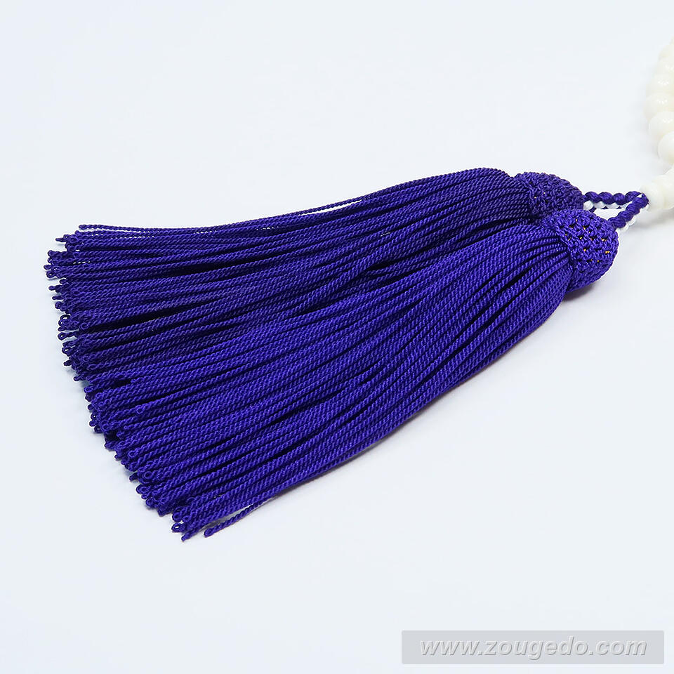 【本象牙】略式片手・43玉・女物・正絹頭付き房