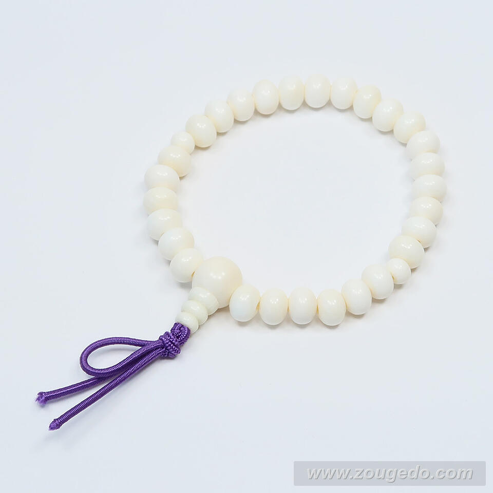 【本象牙】腕輪念珠・28玉・8×6mm・男女兼用