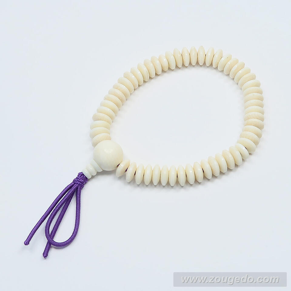 【本象牙】腕輪念珠・52玉・8×3mm・男女兼用