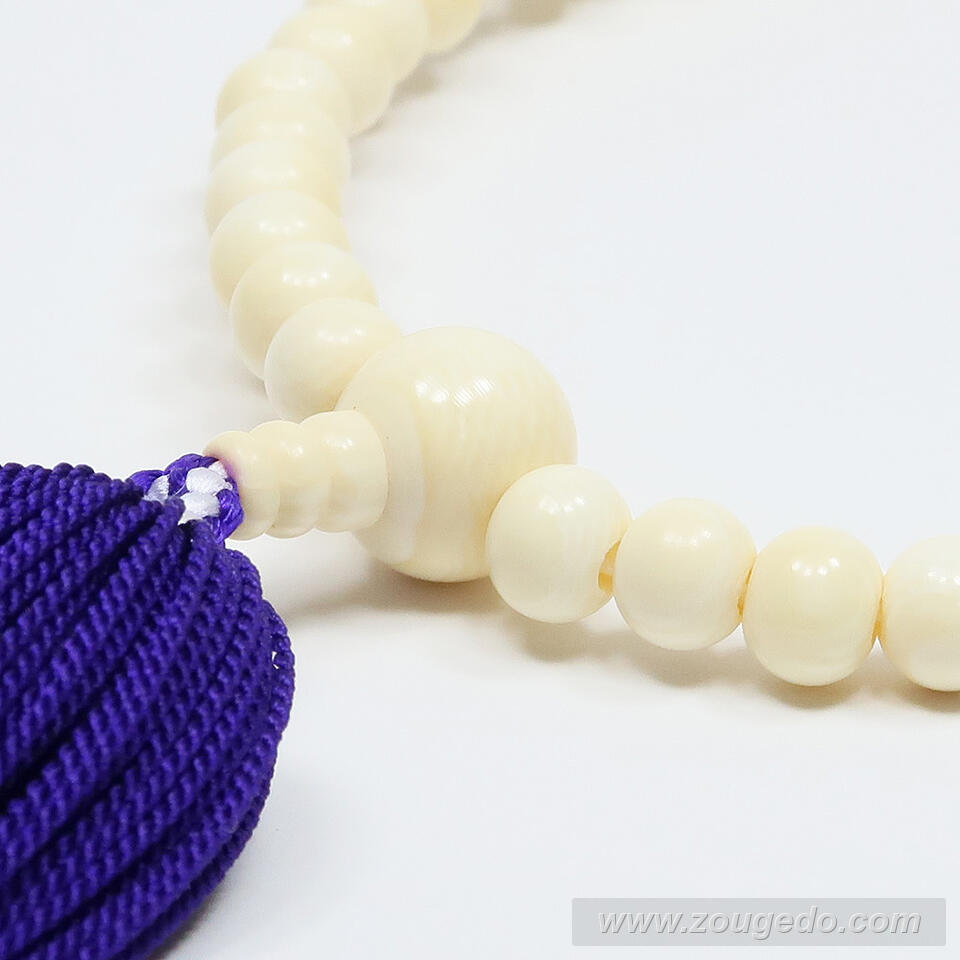 【本象牙】略式片手・43玉・女物・新松房