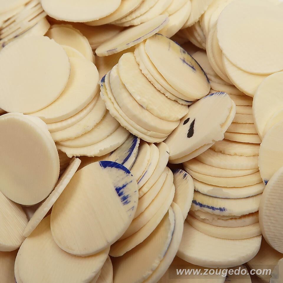 【象牙材料】ボタン型薄15・60g